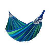 Hamac pentru 2 persoane, 150x200 cm, tija din lemn, maxim 200 kg, husa depozitare, verdealbastru - 1