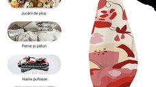 Husa fotoliu Puf Bean Bag tip Para L fara umplutura abstract jungle rosu