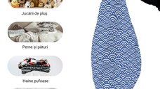 Husa fotoliu Puf Bean Bag tip Para L fara umplutura oriental waves blue