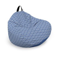 Husa fotoliu Puf Bean Bag tip Para L fara umplutura oriental waves blue - 5
