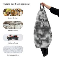 Husa fotoliu Puf Bean Bag tip Para L fara umplutura scandinavian black - 1