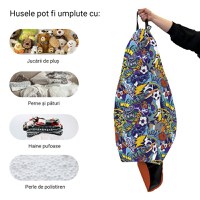 Husa fotoliu Puf Bean Bag tip Para XL fara umplutura Graffiti Sport - 1