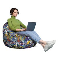 Husa fotoliu Puf Bean Bag tip Para XL fara umplutura Graffiti Sport - 4