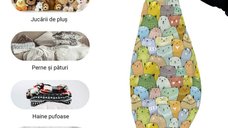 Husa fotoliu Puf Bean Bag tip Para XL fara umplutura Invazia Pisicilor ocru