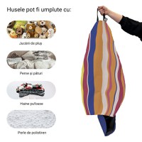 Husa fotoliu Puf Bean Bag tip Para XL fara umplutura pipa orange - 1