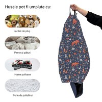 Husa fotoliu Puf Bean Bag tip Para XL fara umplutura prietenii padurii - 1