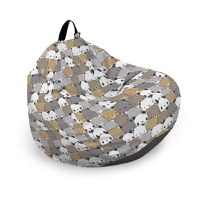 Husa fotoliu Puf Bean Bag tip Para XL fara umplutura ursuleti maro - 6