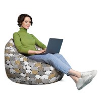 Husa fotoliu Puf Bean Bag tip Para XL fara umplutura ursuleti maro - 4