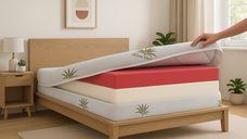 Husa matlasata pentru saltea Aloe Vera lavabila, detasabila si cu fermoar  200 x 200 x 20 cm