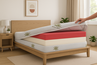 Husa pentru saltea Somnart Aloe Vera matlasata, detasabila, cu fermoar 4 laturi 120 x 200  x 25 cm - 1