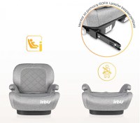 Inaltator auto copii Caretero Irbis I-Size Emerald 125-150 cm, fixare cu isofix, centura de ghidaj, spatar reglabil si detasabil, husa lavabila, cotiere, Certificat R129 - 5