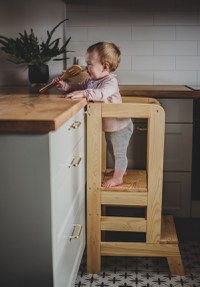 Inaltator multifunctional ajutor de bucatarie MeowBaby lemn natural - 8