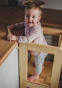 Inaltator multifunctional ajutor de bucatarie MeowBaby lemn natural - 1