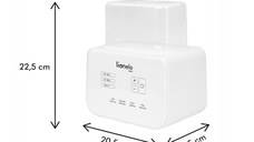 Incalzitor biberoane sterilizare dezghetare fara BPA alb cu 2 biberoane ThermUp Double Lionelo