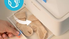 Incalzitor de servetele umede si tesaturi Kidnort Lykkelig, cu funcionare silenioasa, inchidere magnetica, mentine temperatura 40C-55C, putere 8 Wati