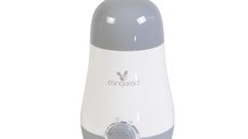Incalzitor si sterilizator electric pentru biberoane Cangaroo BabyUno 3in1 Grey,permite incalzire biberoane si borcanase,Functiioprire automata,sterilizare,incalzire,aburire fructe,legume