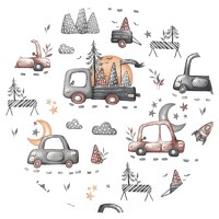 Insertie pentru landou MimiNu din plasa 3D Cars Grey - 1