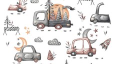 Insertie pentru landou MimiNu din plasa 3D Cars Grey