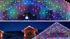 Instalatie de Craciun perdea ploaie albastra 120 leduri interconectabila