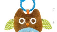 Jucarie din plus pentru agatat, cu clopotel Happy Owl Brown