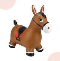Jucarie gonflabila pentru copii Malplay Brown Horse, din cauciuc rezistent cu pompa inclusa, dimensiune 55 x 48 x 27 cm - 4