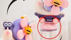 Jucarie interactiva pentru copii Malplay Funny Snail, fixare cu ventuza, dimensiune 16.5 x 12.5 x 8 cm