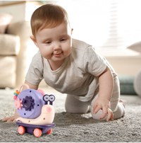 Jucarie interactiva pentru copii Malplay Funny Snail, fixare cu ventuza, dimensiune 16.5 x 12.5 x 8 cm - 3