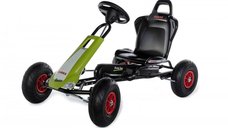 Kart Claas Air Racer Verde - Scaun Ajustabil, Functie Free-Wheel, Roti Pneumatice, Frana de Mana, Volan cu Sunete