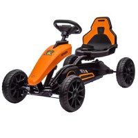 Kart pentru copii Nichiduta Speed Yellow, structura metalica, cu pedale si roti silentioase din spuma EVA, scaun reglabil, frana de mana pe rotile din spate, greutate maxima admisa 30 kg, dimensiune 100 x 58 x 58.5 cm - 7