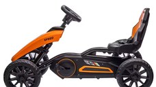 Kart pentru copii Nichiduta Speed Yellow, structura metalica, cu pedale si roti silentioase din spuma EVA, scaun reglabil, frana de mana pe rotile din spate, greutate maxima admisa 30 kg, dimensiune 100 x 58 x 58.5 cm