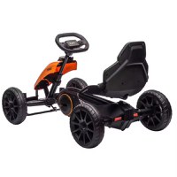 Kart pentru copii Nichiduta Speed Yellow, structura metalica, cu pedale si roti silentioase din spuma EVA, scaun reglabil, frana de mana pe rotile din spate, greutate maxima admisa 30 kg, dimensiune 100 x 58 x 58.5 cm - 2