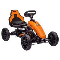Kart pentru copii Nichiduta Speed Yellow, structura metalica, cu pedale si roti silentioase din spuma EVA, scaun reglabil, frana de mana pe rotile din spate, greutate maxima admisa 30 kg, dimensiune 100 x 58 x 58.5 cm - 3