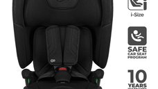 Kinderkraft Fix2go Black, scaun auto i-Size pliabil pentru copii, 76-150 cm, cu Top Tether, spatar reglabil si SPS