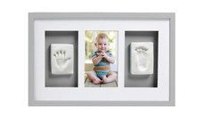 Kit rama foto simpla cu amprenta mulaj manuta si piciorus gri Pearhead