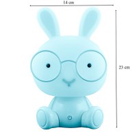 Lampa de veghe pentru copii Iepuras Albastru 23 cm - 3