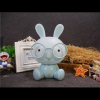 Lampa de veghe pentru copii Iepuras Albastru 23 cm - 7