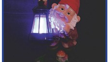 Lampa solara pitic cu felinar pentru curte, iluminare multicolora