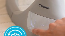 Leagan electric cu 5 moduri de balansare pentru copii Kidnort Svaie Grey, portabil, cu telecomanda, muzica, conectare bluetoothusb, accesorii incluse, dimensiune 66 x 65 x 53.5 cm