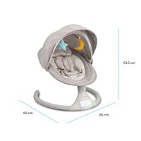 Leagan electric cu 5 moduri de balansare pentru copii Kidnort Svaie Grey, portabil, cu telecomanda, muzica, conectare bluetoothusb, accesorii incluse, dimensiune 66 x 65 x 53.5 cm - 7