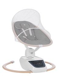 Leagan electric KikkaBoo cu leganare laterala telecomanda si carusel BeeMoove Grey - 1