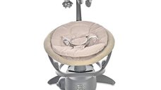 Leagan electric Toscana Beige Dots, rotativ, panou muzical, telecomanda