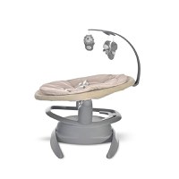 Leagan electric Toscana Beige Dots, rotativ, panou muzical, telecomanda - 2