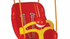 Leagan mare pentru copii Pilsan Big Swing Rosu cu bara de protectie detasabila,bila cu zornaitoare,centuri de siguranta,franghie 160cm reglabila,greutate maxima suportata 100kg