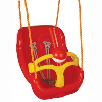 Leagan mare pentru copii Pilsan Big Swing Rosu cu bara de protectie detasabila,bila cu zornaitoare,centuri de siguranta,franghie 160cm reglabila,greutate maxima suportata 100kg - 1