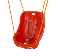 Leagan mare pentru copii Pilsan Big Swing Rosu cu bara de protectie detasabila,bila cu zornaitoare,centuri de siguranta,franghie 160cm reglabila,greutate maxima suportata 100kg - 2