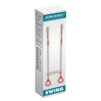 Leagan pentru copii, Kruzzel, model 2 in 1, include trapez de gimnastica si bara acrobatica din lemn, inaltime reglabila, max 100 kg - 3