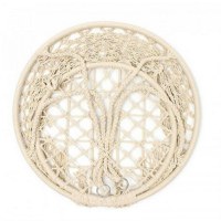Leagan pentru copii Novokids Round Textile Swing Beige interior si exterior, suspendabil, greutate suportata 120 kg, pentru casa si gradina - 2