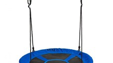 Leagan pentru copii rotund tip cuib de barza suspendat 100 cm Ecotoys MIR6001 albastru