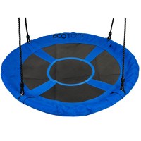 Leagan pentru copii rotund tip cuib de barza suspendat 100 cm Ecotoys MIR6001 albastru - 2