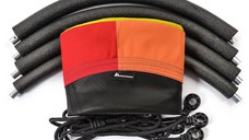 Leagan rotund pentru copii, Meteor, tip cuib de barza, cadrul din metal, tesatura Oxford 600D, YellowOrangeRed, 110 cm